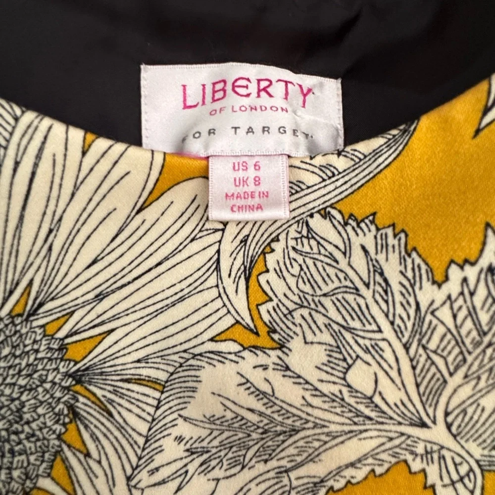 Liberty of London for Target Yellow Sunflower sheath-side zipper dress 
size 6 - Picture 7 of 9